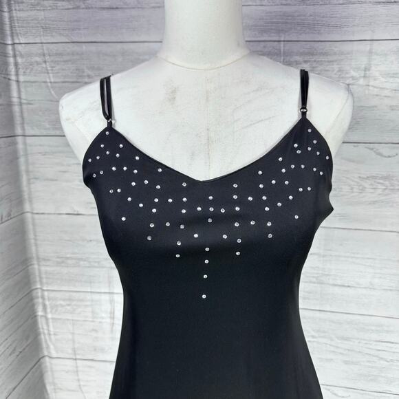 NWT VTG Jodie medium black sequin slip dress whimsygoth fairy prom y2k USA glam - Picture 3 of 13